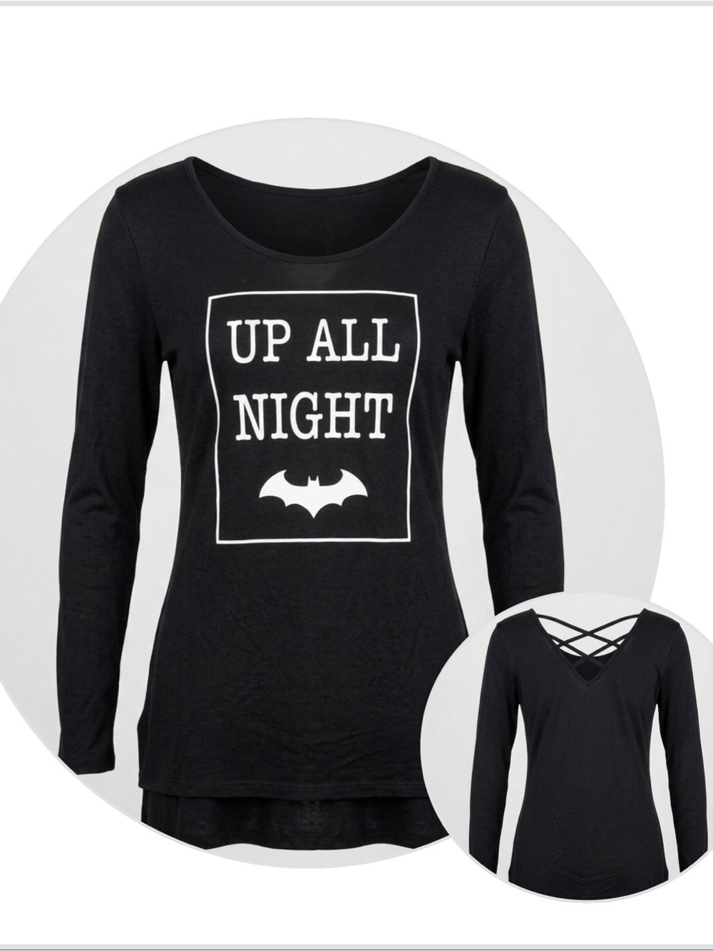 Batman “Up All Night” Long Sleeve Top – Women’s Large